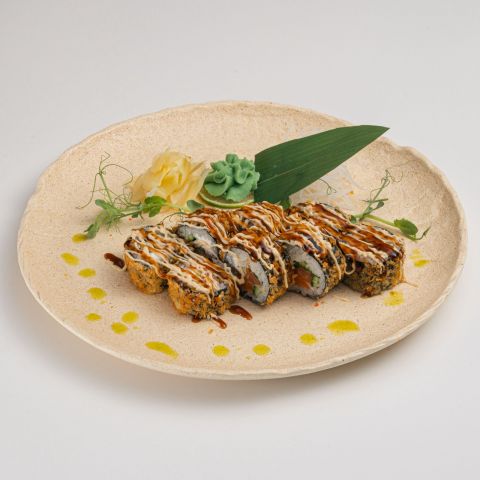 Горячий ролл с сёмгой